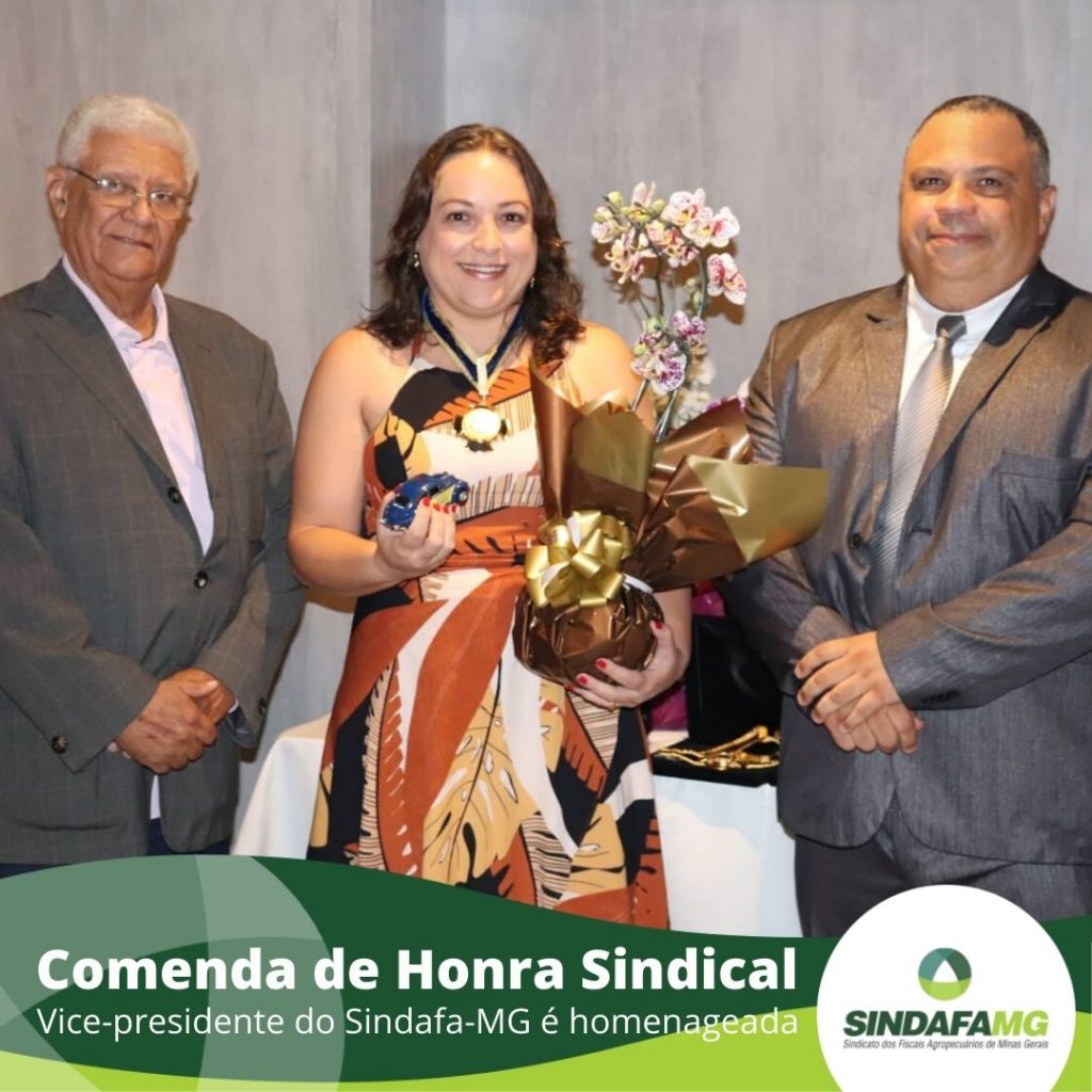 Vice-presidente do Sindafa-MG é homenageada com Comenda de Honra Sindical