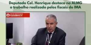 Deputado Cel. Henrique destaca na ALMG o trabalho realizado pelos fiscais do IMA