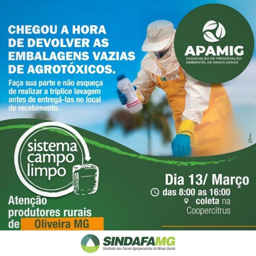 Coordenadoria de Oliveira do IMA apoia evento de recolhimento itinerante de embalagens de agrotóxicos