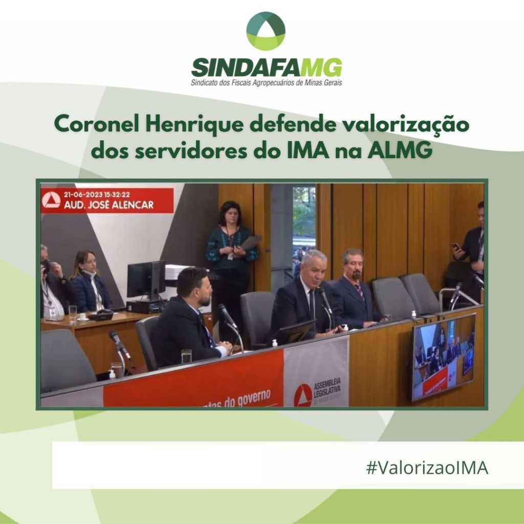Coronel Henrique defende valorização dos servidores do IMA na ALMG