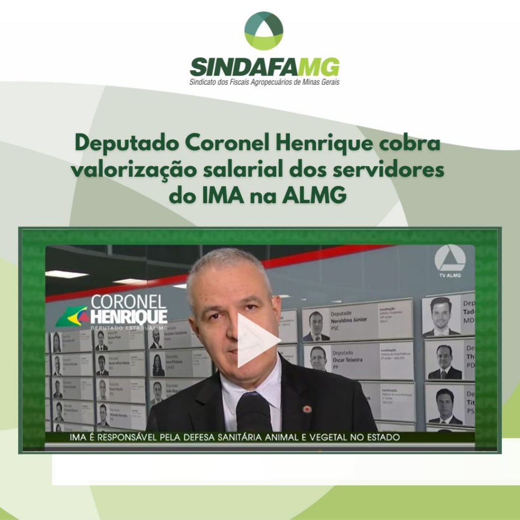 Deputado Cel. Henrique cobra valorização salarial dos servidores do IMA na ALMG
