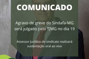 Agravo de greve do Sindafa-MG será julgado pelo TJMG no dia 19