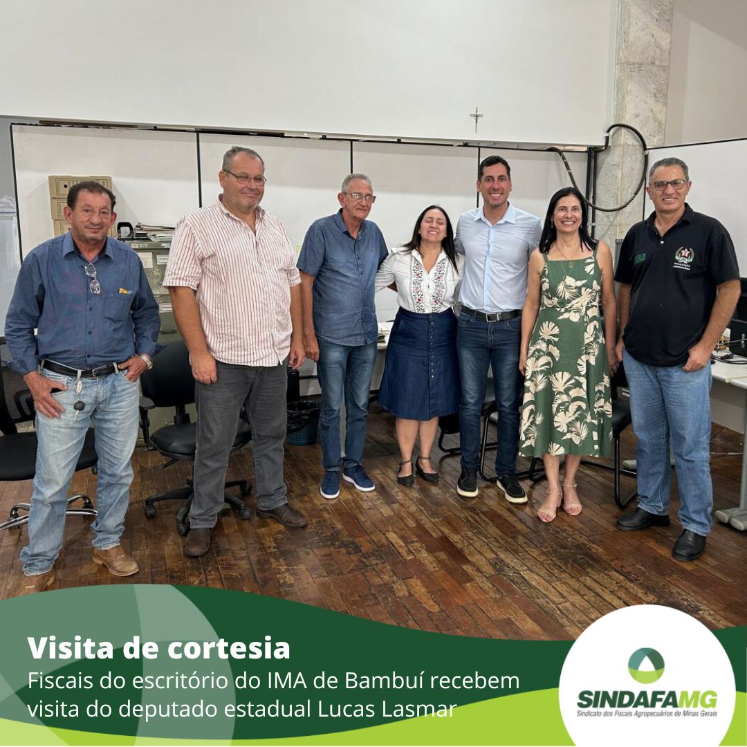 Fiscais do escritório do IMA de Bambuí recebem visita do deputado Lucas Lasmar